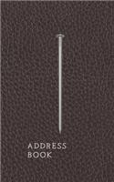 I Address Book: Nails And Faux Leather Motif Monogram Letter "I" Password And Address Keeper