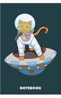Notebook: Astronaut Cat from Space 6 x 9 inch dot grid - 120 pages for Creative Cat Lovers