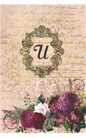 Simply Dots Dot Journal Notebook - Gilded Romance - Personalized Monogram Letter U: Dot Grid Booklet to Draw and Write Your Past, Present and Future Life Experiences.