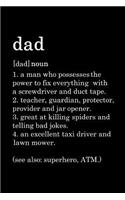 Dad: Journal Dad Definition, Funny Birthday Present, Gag Gift for Dad from son or Daughter lined pages Notebook