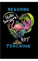 beaching not teaching hello summer: vintage tropical flamingo Funny Lined Notebook / Diary / Journal To Write In 6x9