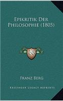 Epikritik Der Philosophie (1805)