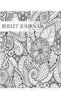 Bullet Journal Notebook Dotted Grid, Graph Grid-Lined Paper, Large, 8x10,150 Pages: Black White Drawing Line Mandala Floral: Master Journaling with Bullet Guide System Professional Journal