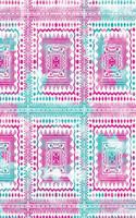 Pink and Blue Aztec Pattern Notebook: (English)