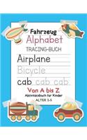 Fahrzeug Alphabet Tracing-buch Von A bis Z Aktivitätsbuch für Kinder Alter 2-5