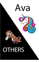 Ava VS OTHERS ( unicorn ): Personal Name unicorn notebook - Cute Notebook for Girls With Unicorn, Thoughtful Cool Present for Ava ( Ava notebook): Unicorn Personalized Noteboo