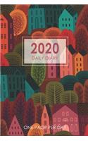 2020 Daily Diary One Page a Day: Monthly Calendar with Federal Holidays - Daily Full Line Per Page - Colorful Cover