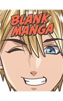 Blank Manga Comic Notebook [8.5x11][150pages]: Create Your Own Anime Manga Comics with many templates, boy blue eyes