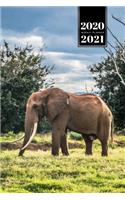 Elephant Mammoth Week Planner Weekly Organizer Calendar 2020 / 2021 - On the Meadow