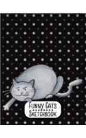 Funny Cats Sketchbook: Notebook for Sketching, Doodling, Painting, Journaling, Drawing or Writing For Cat Lovers 8.5 x 11 (Pretty Cute Colorful Cover Vol. 6)