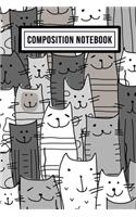 Cat Wide Ruled Composition Notebook: Cat Blank College Ruled Composition Notebook - 110 Pages - Pocket Size 6x9