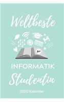 Weltbeste Informatik Studentin 2020 Kalender: A5 Geschenkbuch ERFOLGSJOURNAL 2020 für Informatik Studenten - Programmierer - Geschenkidee Abitur Schulabschluss - Vorlesungsbeginn - Studium - Ers