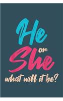 He or She what will it be: Gender Reveal Notebook-College Blank Lined 6 x 9 inch 110 pages - Gender Reveal Journal for Writing-Gender Reveal Lovers Notebook for Mom and Dad-Gi