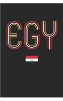 Vintage Egypt Notebook - Egypt Diary - Retro Egyptian Flag Journal - Egypt Gifts