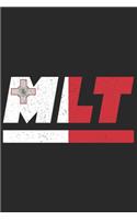 Mlt: Malta Tagesplaner mit 120 Seiten in weiß. Organizer auch als Terminkalender, Kalender oder Planer mit der maltischen Flagge verwendbar