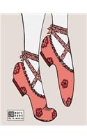 Notebook by a madoo: Ballet shoe on grey cover and Dot Graph Line Sketch pages, Extra large (8.5 x 11) inches, 110 pages, White paper, Sketch, Draw and Paint(3 Ballet Shoe on Grey Notebook)