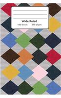 Wide Ruled Composition Notebook 6" x 9". Colorful Leather Diamond Design Art: 6" x 9". 200 Pages. Book Cover With Beautiful Colorful Leather Diamond Design Art Background Pattern.
