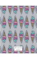 Notebook: Ice cream on grey cover and Dot Graph Line Sketch pages, Extra large (8.5 x 11) inches, 110 pages, White paper, Sketch, Draw and Paint(4 Ice Cream on Grey Notebook)