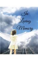 In Loving Memory: 8 X 10 - 2 Column White Paper - Funeral Guest Book, Memorial Service Guest Registry, Sign in Book