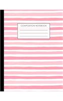 Composition Notebook: Pink Notebook, Watercolor Notebook, Composition Book, Notebook for Girls, Kids, School, Students, Bullet Journal 8.5 x 11 in, 110 pages, Wide Ruled