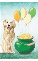 Golden Retriever: Notebook - Happy St Patrick's Day from Awesome Dogs