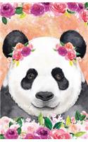 Bullet Journal for Animal Lovers Cute Panda in Flowers: Graph Design - 162 Numbered Pages with 150 Graph Style Grid Pages, 6 Index Pages and 2 Key Pages in Easy to Carry 5.5 X 8.5 Size