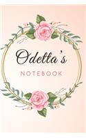 Odetta's Customized Floral Notebook / Journal 6x9 Ruled Lined 120 Pages School Degree Student Graduation university