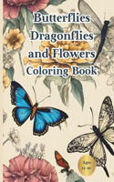Butterflies Dragonflies and Flowers Coloring Book