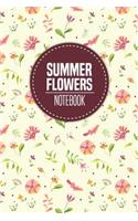 Summer Flowers Notebook: 6x9inch blank College Ruled Notebook I Notepad I Diary I Journal with Summer Flower Cover Design