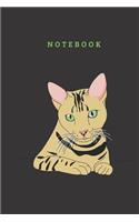 Cat Notebook: BLANK LINED NOTEBOOK CAT THEME COVER version 12