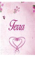 Terra: Personalized Name Notebook/Journal Gift For Women & Girls 100 Pages (Pink Floral Design) for School, Writing Poetry, Diary to Write in, Gratitude Wr