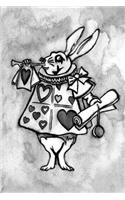 Alice in Wonderland Watercolour Journal - White Rabbit With Trumpet (Grey): 100 page 6 x 9 Ruled Notebook: Inspirational Journal, Blank Notebook, Blank Journal, Lined Notebook