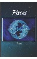 Pisces Zodiac Journal: (100 Pages - Blank Lined Notebook - 6x9)(1 Zodiac Notebooks)