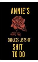 Annie's Endless Lists of Shit to do: Lined Writing Notebook Journal with Personalized Name Quote, 120 Pages, (6x9), Simple Freen Flower With Black Text ... Women, School Teacher, mom, w