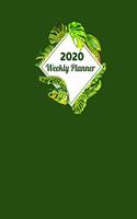 2020 Weekly Planner: 52 Week Start on Sunday Dark Green with Rhombus Badge Black Calendar Schedule Organizer and Journal Notebook to help you plan and get organized