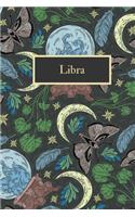 Libra: Libra: Horoscope Journal - 6x9, 120 page Blank Lined Notebook Moon and Moth Alchemy Cover