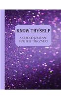 Know Thyself: A Guided Journal for Self Discovery - 102 Questions! Beautiful Purple Glitter Cover