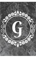 G: Cute Floral Initial Monogram College Ruled Notebook - Pretty Personalized Lined Journal & Diary for Writing Notes for Students for Girls & Women - L