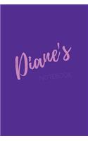 Diane's Notebook: Diane 6x9 personalized journal notebook. Attractive girly sassy modern stylish purple pink cover. Arty stylish pretty journal for girls.