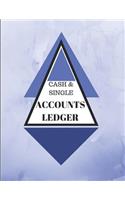 Cash & Single Accounts Ledger: Navy - Accounts Bookkeeping Log Book for a Small Business or Self-Employed(3 Accounts Ledger - Diamond)