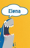 Elena: Personalized Shark Isometric Dot Paper Notebook for Kids 120 Pages 6x9