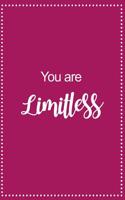 You Are Limitless: 60 Days Personal Food Journal & Fitness Diary Exercise Log Book with Daily Gratitude, Small Blank Lined Pink Travel Notebook