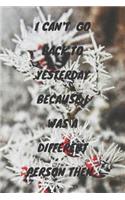 I Can't Go Back to Yesterday Because I Was a Different Person Then.