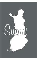 Suomi - Slate Grey Lined Notebook with Margins (Finland): 101 Pages, Medium Ruled, 6 x 9 Journal, Soft Cover