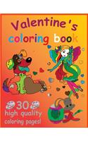 Valentine's Coloring Book: Cute Valentine Coloring Book for Kids. featuring Animals, Hearts and Fun!