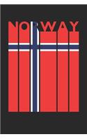 Vintage Norway Notebook - Retro Norway Planner - Norwegian Flag Diary - Norway Travel Journal