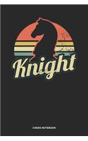 Chess Notebook: Blank Log Book For Chess Player And Club Member: Chess Knight Journal Vintage Retro Sunset Gift