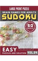SUDOKU Easy Large Print: SUDOKU Easy Quiz Books for Senior, mom, dad and your kids Large Print (Sudoku Brain Games Puzzles Book Large Print Vol.24)(24 Sudoku Brain Games Puzzles Book Large Print)
