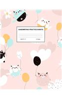 Handwriting Practice Sheets: Cute Blank Lined Paper Notebook for Writing Exercise and Cursive Worksheets - Perfect Workbook for Preschool, Kindergarten, 1st, 2nd, 3rd and 4th Gr