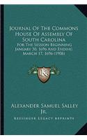 Journal of the Commons House of Assembly of South Carolina